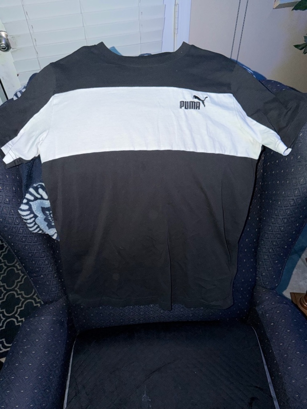 Puma Black and White Colorblock Short Sleeve Tee